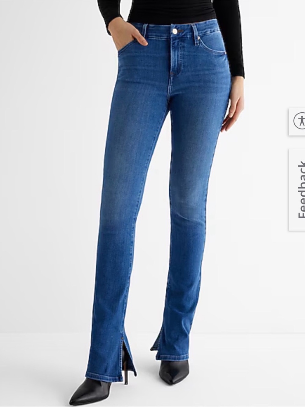 Express Skyscraper Jeans Mid Rise Split Hem Size 4s